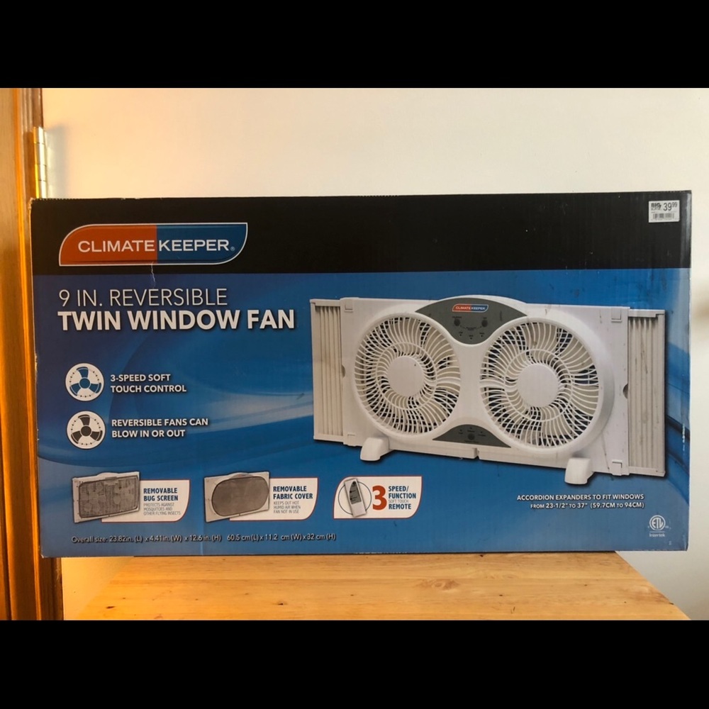 Reversible Twin Window Fan 9 inch | Climate Keeper